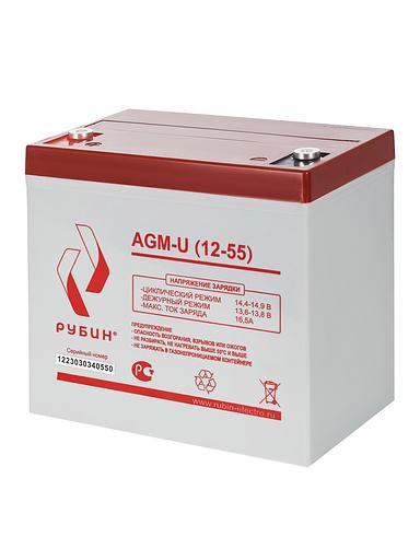 Аккумуляторная батарея Рубин 12V 55Ah AGM 15.7 кг опт фото 2