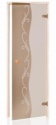 Дверь для сауны ANDRES стекло бронз.19х7 с рисунком TLD-6 фото 1