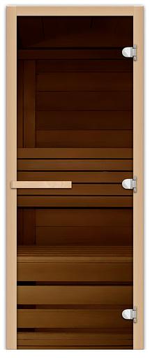 Дверь для сауны FireWay (1,9х0,7) ст. Бронза 8 мм (3 петли) фото 1