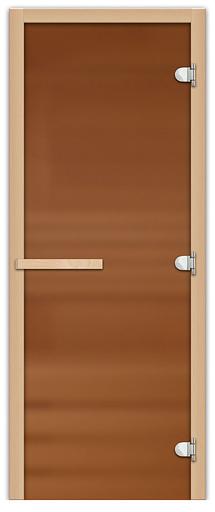 Дверь для сауны FireWay (1,9х0,7) ст. Бронза матовая 8 мм (3 петли) фото 1