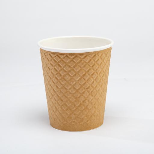 Стакан картонный 250мл 2-сл. "Waffle Craft" крафт d80мм - 25 шт фото 1