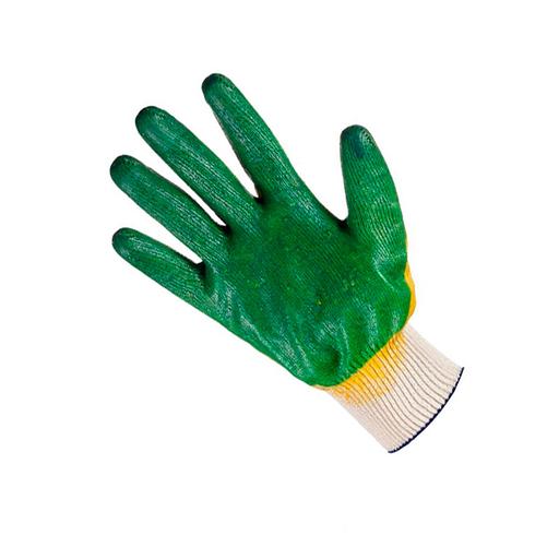 Перчатки рабочие с 1-м латексным обливом (зеленые) (10/100) фото 1