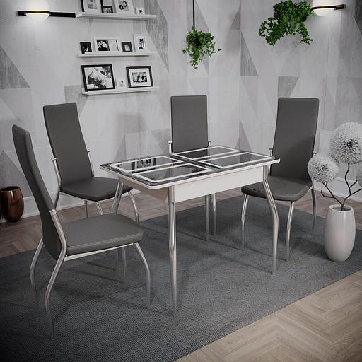 Стол Рио белфорд, коричневое стекло с рисунком фото 1