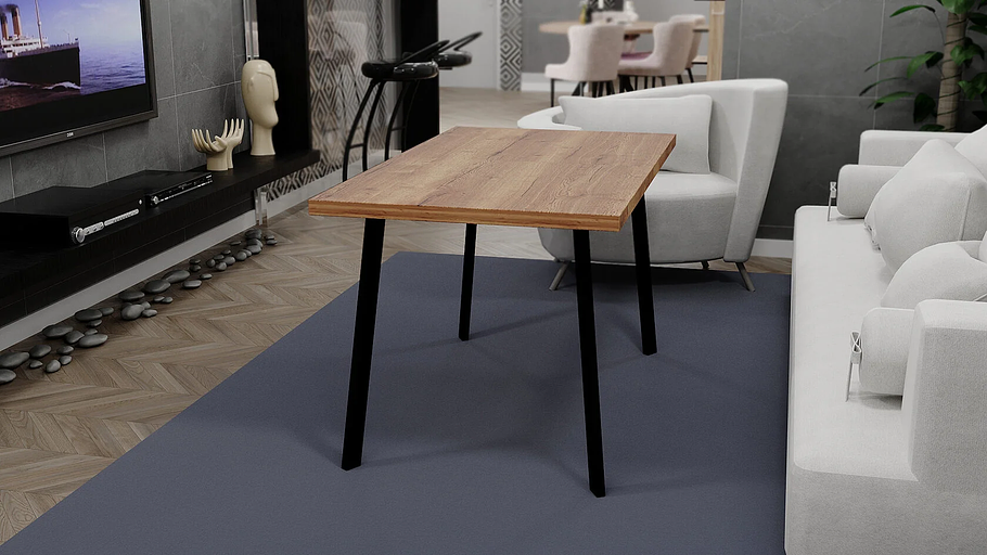 Стол Hagen 120(+40)x80 мм, чёрный металл, антик табак фото 2