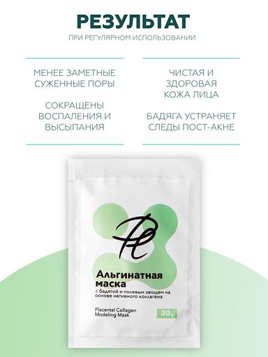 Маска для лица Plazan альгинатная, с бадягой и полевым хвощём, на основе нативного коллагена, 30 г ОПТ фото 5