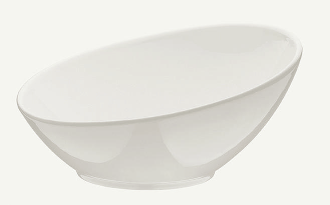 Салатник d=180 мм. 450 мл. h=50/82 мм. скошенный край Белый, форма Ванто /1/6/ фото 1