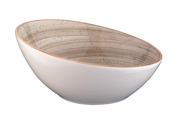 Салатник d=220 мм. 850 мл. h=60/105 мм. скошенный край Террин, форма Ванто /1/6/ фото 1