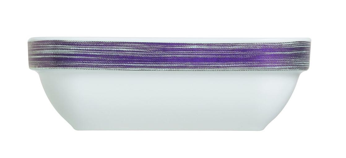 Салатник квадр. 110*110 мм. 200 мл. h=37 мм. сиреневый край Браш /1/6/24/ фото 1
