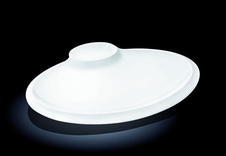 Блюдо для подачи овальн. 350*270 мм. с соусником, утолщенный край Wilmax /3/12/ фото 1