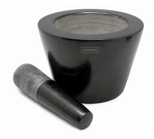 Ступка d=12,5 см. h=9 см. с пестиком 13 см., мрамор VB /1/ фото 1