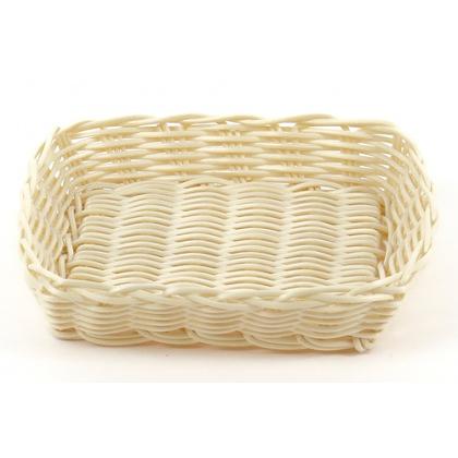 Корзина для хлеба прямоуг. 19,5*17,5*4,5 см. бежевая п/п /1/144/ фото 1