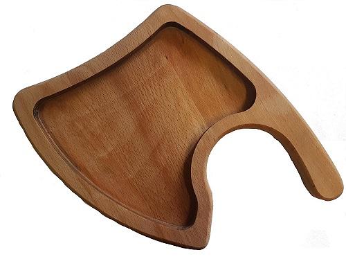 Доска для подачи 300*230*20 мм. "топор" с выемкой и ручкой, бук /1/ фото 1