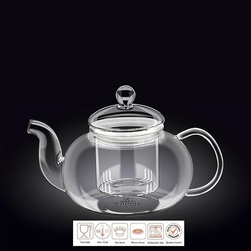 Чайник 1200 мл. заварочный, с колбой стекл. Термостекло Wilmax /1/18/ фото 1