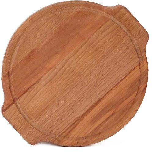 Доска для подачи круг. d=450*22 мм. с желобком и ушками, бук /1/ фото 1