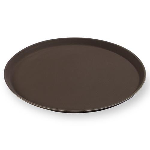 Поднос прорезиненный d=27 см. коричневый MG /1/12/ фото 1