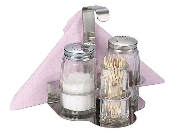 Набор для специй 2 пр.+ салфетница, стаканчик для зубочисток /1/12/72/ фото 1