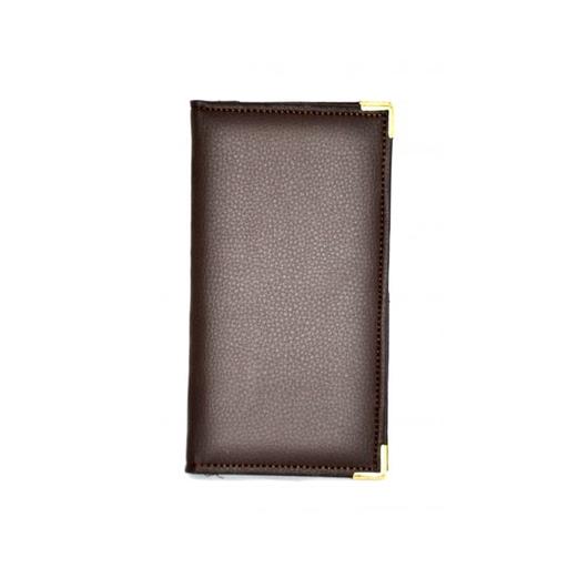 Папка для счетов 22*11см кож.зам.-шелк корич. /1/ фото 1