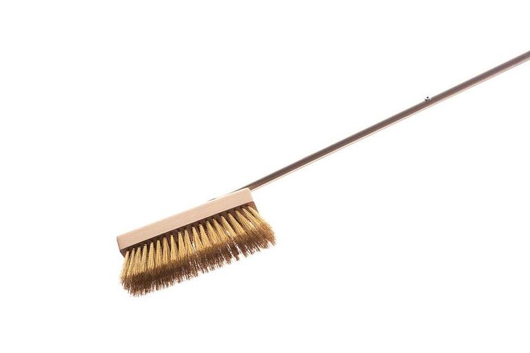 Щетка для печи 120 см. 20*6,6 см. неповоротная, с медной щетиной h=4,5 см., ручка нерж. Gimetal /1/ фото 1