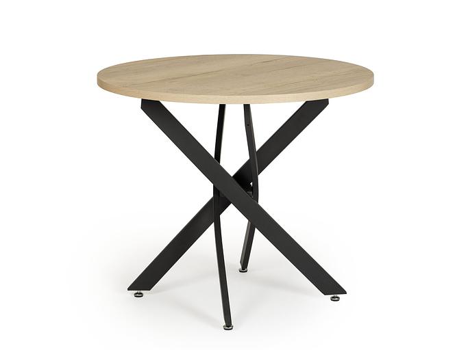 Стол Сингапур 90×90×75 см, чёрный, галифакс натуральный фото 3