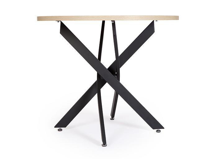 Стол Сингапур 90×90×75 см, чёрный, галифакс натуральный фото 4