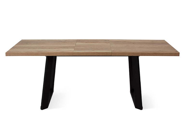 Стол Berner 160(+45)x90 см чёрный металл, галифакс натуральный фото 4