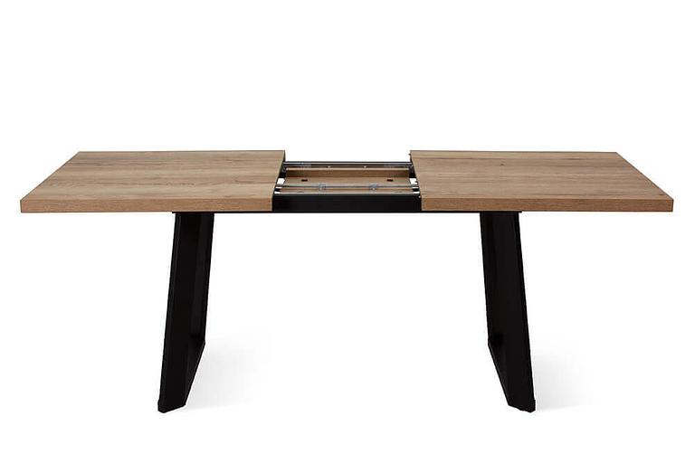 Стол Berner 160(+45)x90 см чёрный металл, галифакс натуральный фото 6