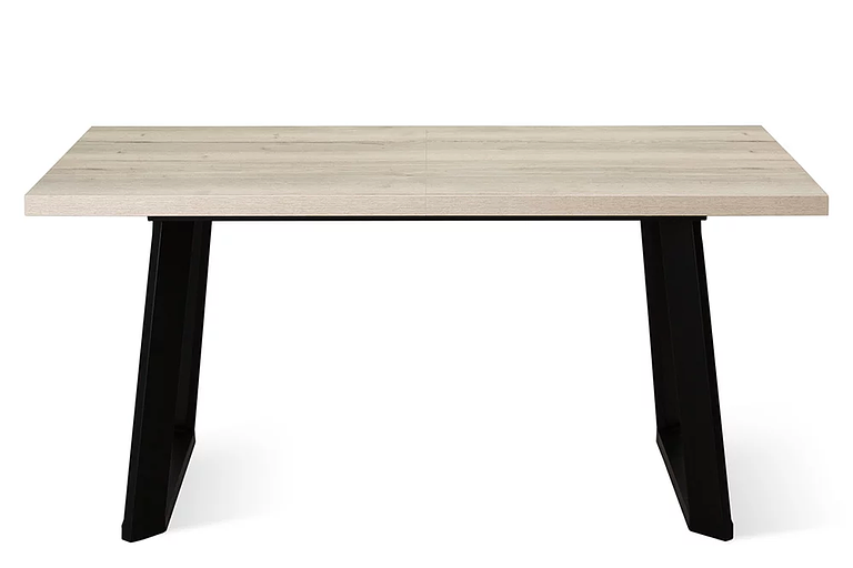 Стол Berner 160(+45)x90 см чёрный металл, галифакс белый фото 3