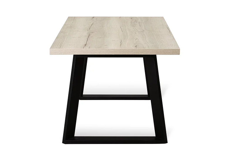 Стол Berner 160(+45)x90 см чёрный металл, галифакс белый фото 5