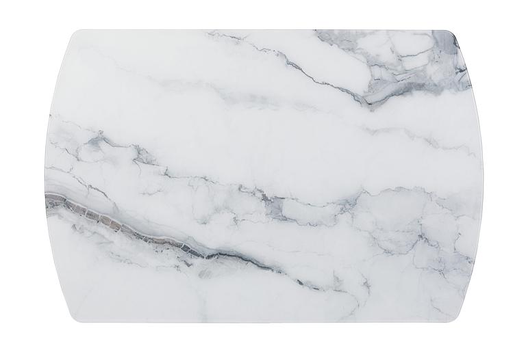 Стол Laval 120(+40)x80 см чёрный металл, белый мрамор глянец фото 5