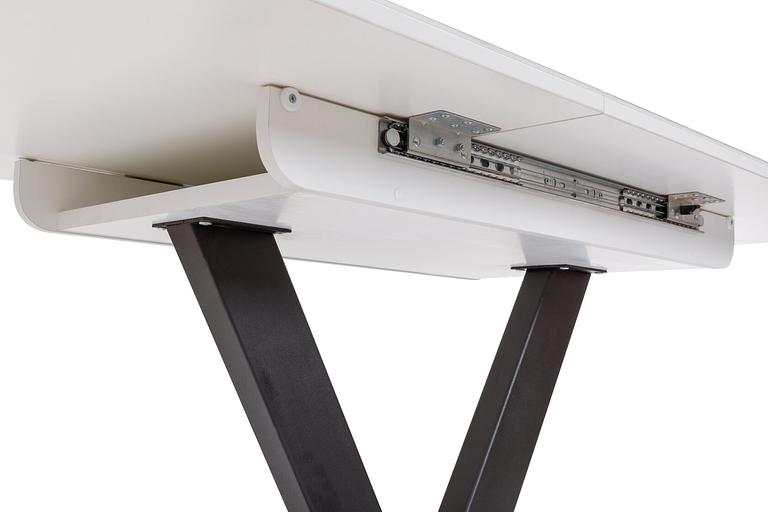 Стол Laval 120(+40)x80 см чёрный металл, белый мрамор глянец фото 7