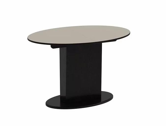 Овальный стол Модена 120(+35)×85×75 см венге, бежевое стекло фото 3