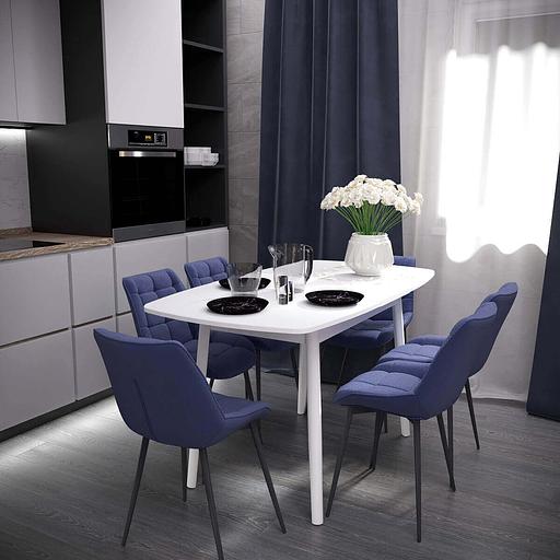 Стол обеденный Версаль тип 1, 110(+31.5)×75×76 см белый, стекло белое фото 2