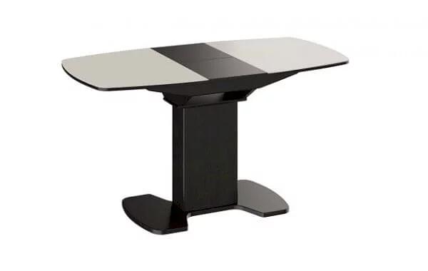 Стол Версаль премиум тип 1, 110(+31.5)×75×76 см венге, бежевое стекло фото 4