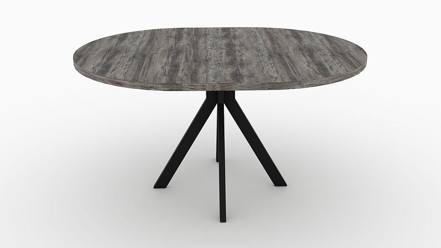 Стол Сохо 110(+35)×110×77 см чёрный металл, сосна пасадена фото 6