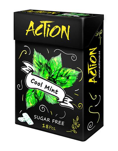 Жевательная резинка без сахара Action, подушечки 25 г ОПТ фото 2