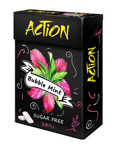 Жевательная резинка без сахара Action, подушечки 25 г ОПТ фото 3