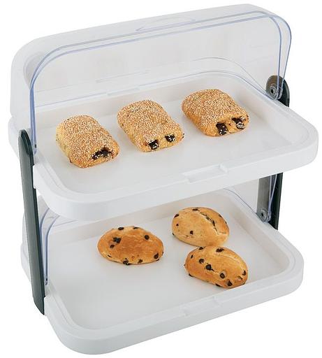 Этажерка для сервировки 2 яруса 44*32 см h=44 см с охлажд. с крышкой Roll-Top белая APS /1/ фото 1