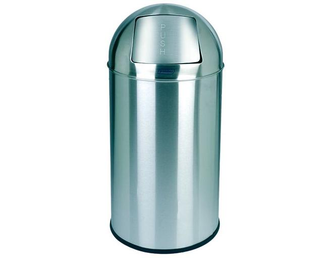 Урна 40 л. h= 74 см. нерж. с пруж. крышкой Probbax /1/ фото 1