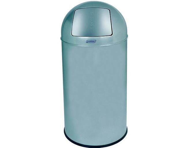 Урна 40 л. h= 74 см. пласт. с пруж. крышкой серый металлик Probbax /1/ фото 1
