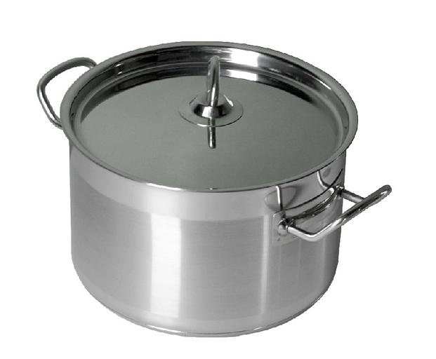 Кастрюля 3,0 л. нерж. d=21,5 см. h=10 см.тройное дно с крышк. (индукция) MGsteel /1/ фото 1