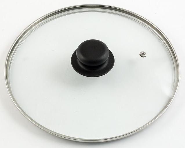 Крышка d=28 см. стекл. с ручкой метал/обод низ. /1/16/ фото 1