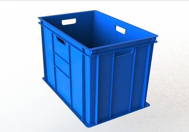 Ящик 600*400*410 мм. колбасный прямой сплошной синий /1/50/ фото 1
