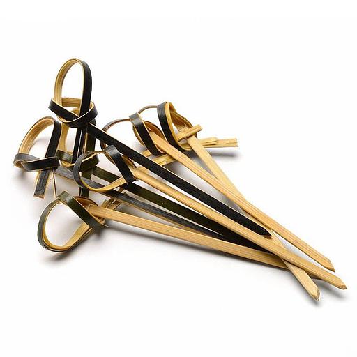 Пики 9 см. 100 шт/уп бамбук Узелок черная /1/ фото 1