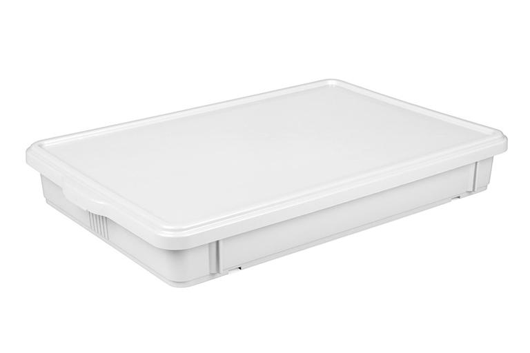 Контейнер для теста 665*440* 90 мм. с крышкой п/п белый /1/2/ фото 1