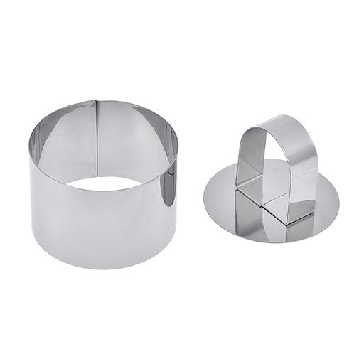 Форма кондитерская "Круг" d= 8 см. h=4 см. с прессом, нерж. /1/20/ фото 1