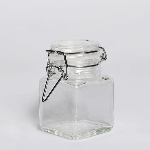 Банка для подачи 100 мл. h=78 мм. квадр. с крышкой с бугельным замком /1/96/ фото 1