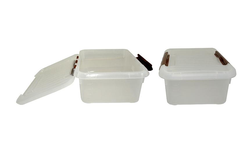 Контейнер для продуктов прямоуг. 6,0 л. 30*23*12 см. с коричневым зажимом MG /1/12/ фото 1