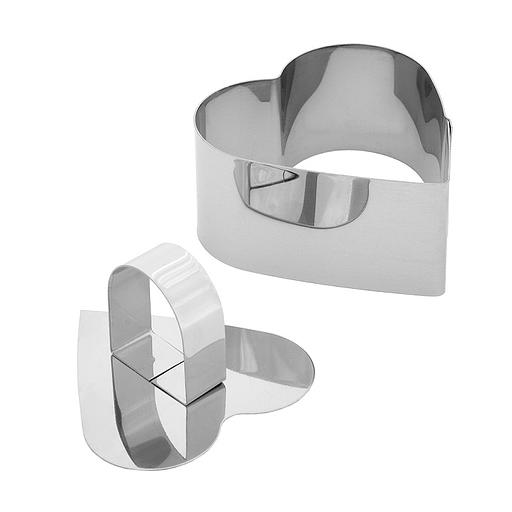 Форма кондитерская "Сердце" d= 9,5 см. h=4 см. с прессом, нерж. /1/144/ фото 1