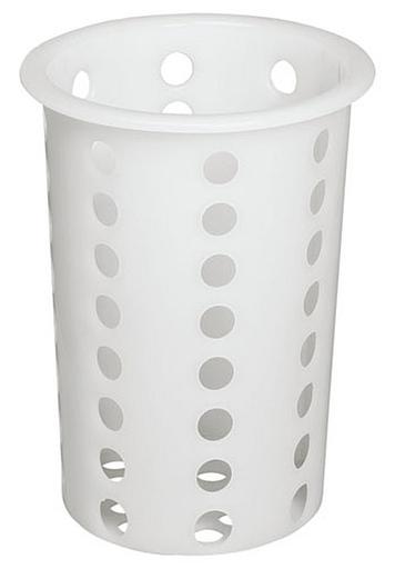 Емкость для столовых приборов (стакан) d= 95 мм. h=130 мм. перфор. белый пластик MG /1/17/ фото 1