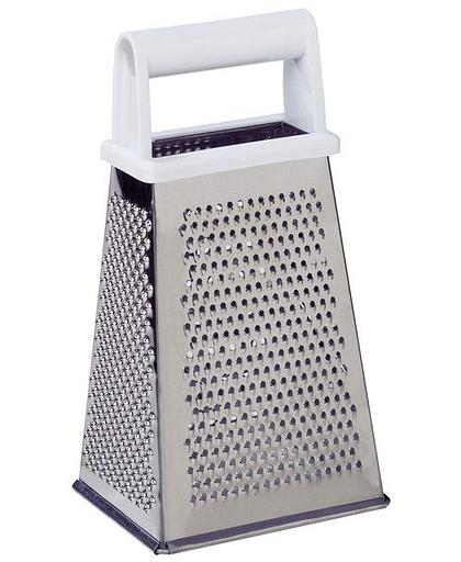 Терка 4-х гранная 21,5 см. нерж. с пластик. ручкой FM /1/4/72/ фото 1